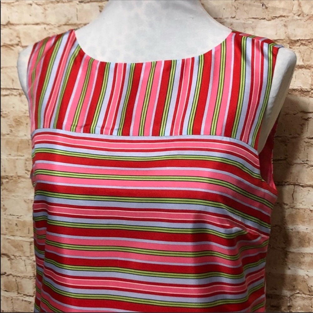 Talbots Silk Spring Candy Striped Blouse - Picture 3 of 8